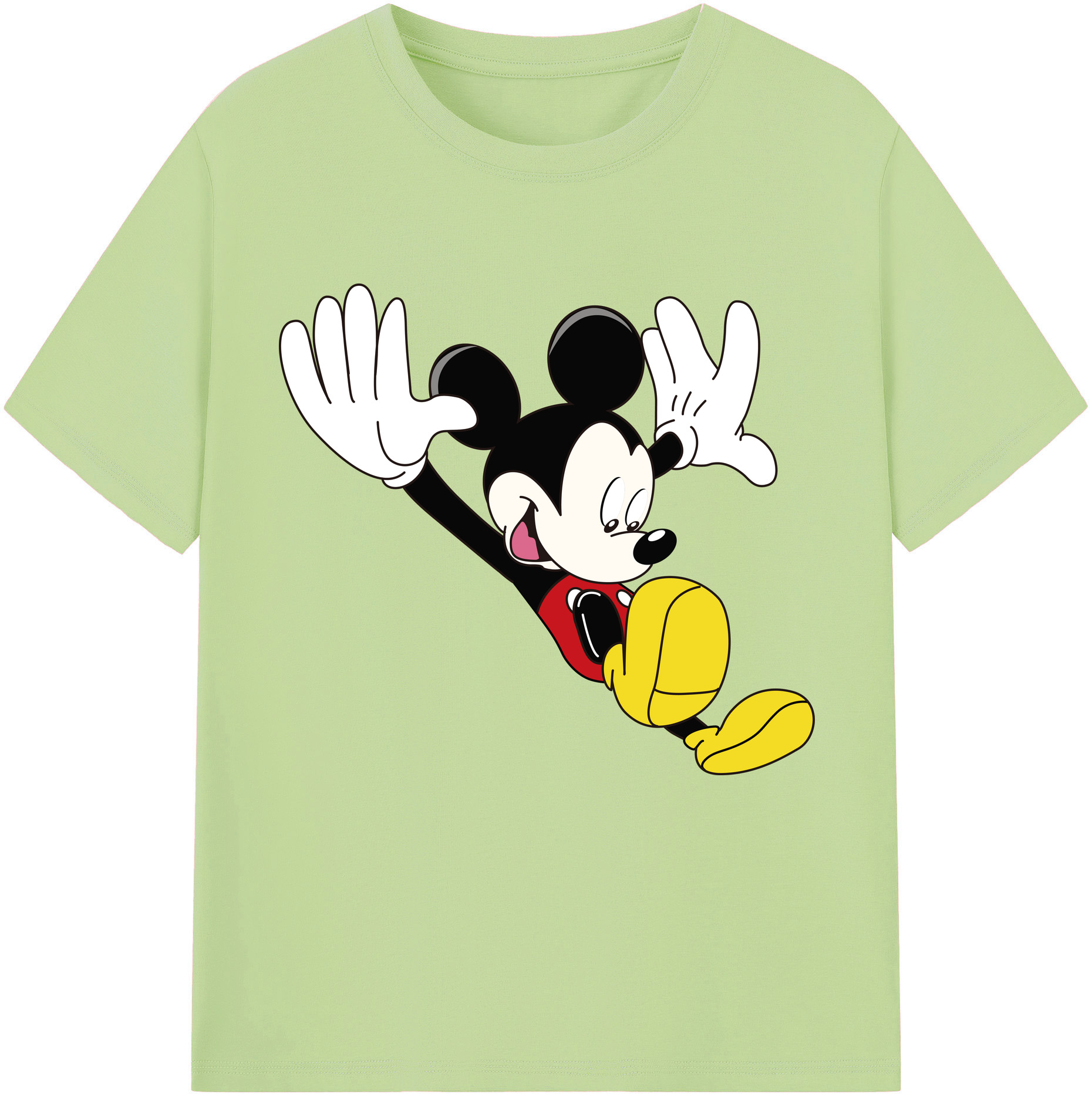 （画像用） ミッキーマウス Mickey Mouse 綿100％半袖Tシャツ（フロントプリント）